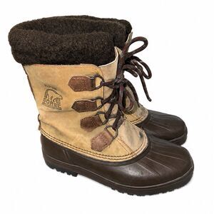 Vintage Sorel Alpine Snow Boots Womens 7 Kaufman Canada Brown Tan Winter